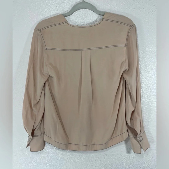 Rag & Bone Shields 100% Silk Drape-Front Top Blouse Women’s XXS Dusty Rose - Picture 13 of 16